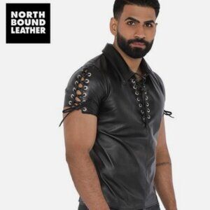Men's North Bound Leather Lace Up Top Sz Med